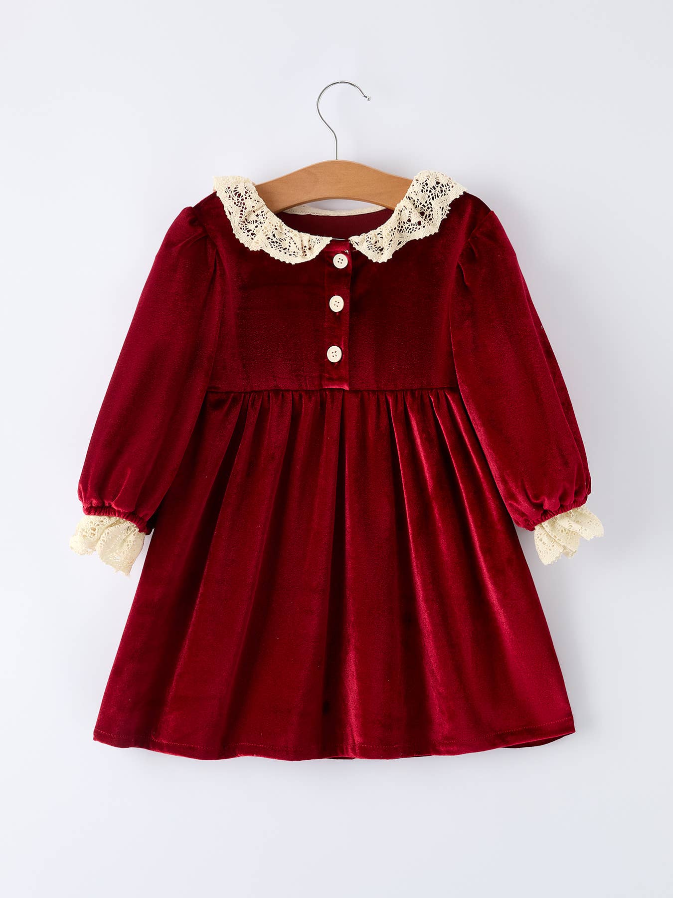 Christmas Long Sleeve Lace Girls' Dress: 4 / Dress - Persnickety Shop