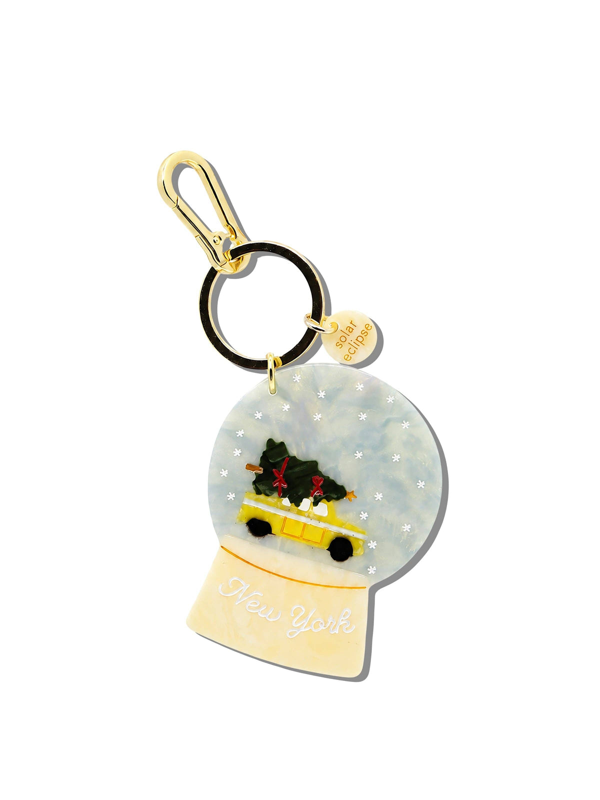 Solar EclipseHand-painted NYC Taxi Snowglobe Bag Charm + Keychain