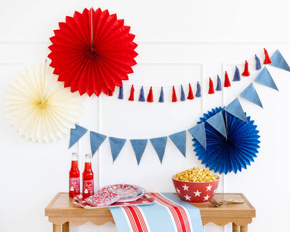 SSP1002 - Red White and Blue Tissue Party Fans - Persnickety Shop