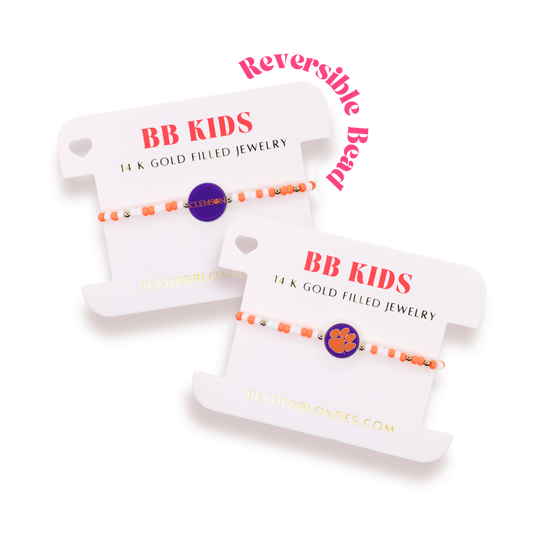 Clemson Logo Flip Bracelet on Color (Kids Size)