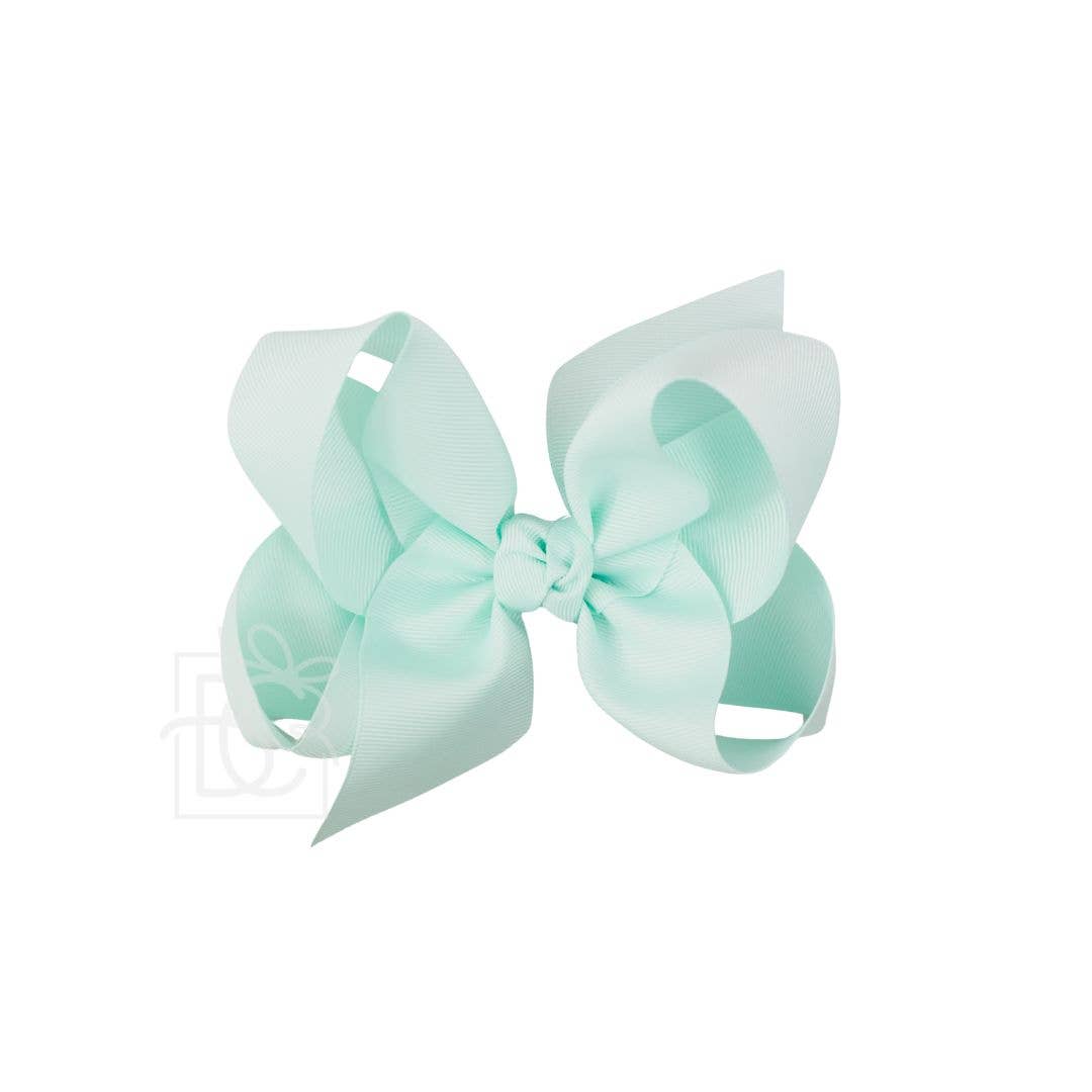 Signature Grosgrain Bow on Clip (New Colors): Baby Blue / 4.5" Large - 1.5" Ribbon on Alligator Clip