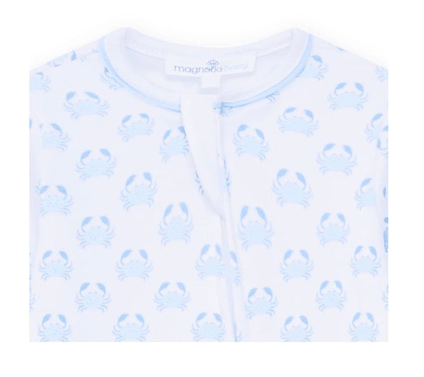 MAGNOLIA BABY Little Crawlers Print Zip Footie - Light Blue - Persnickety Shop