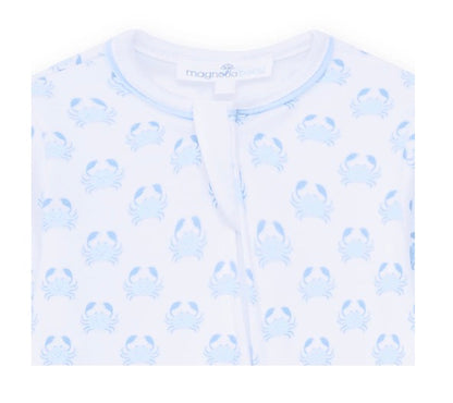 MAGNOLIA BABY Little Crawlers Print Zip Footie - Light Blue - Persnickety Shop