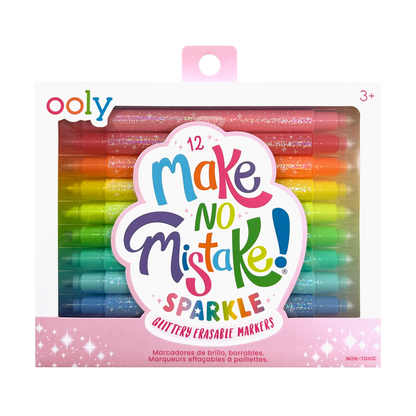 Ooly Make no Mistake! Glittery Erasable Markers - Set of 12