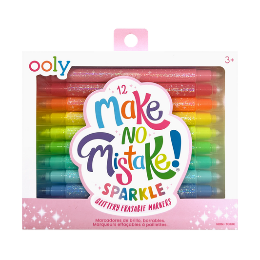 Ooly Make no Mistake! Glittery Erasable Markers - Set of 12
