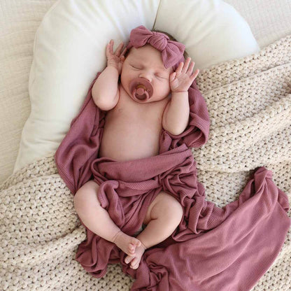 Boysenberry Bamboo Waffle Oversized Swaddle Blanket - Persnickety Shop