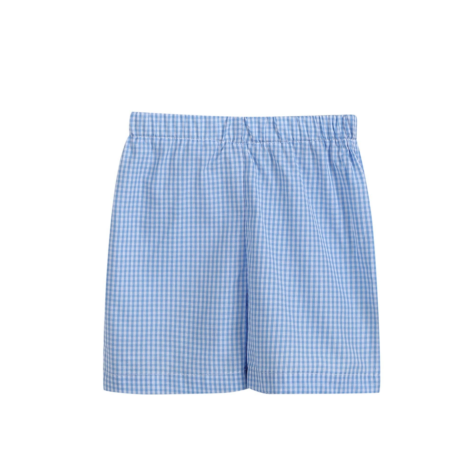 Blue Gingham Golf Hole Shirt and Shorts Set