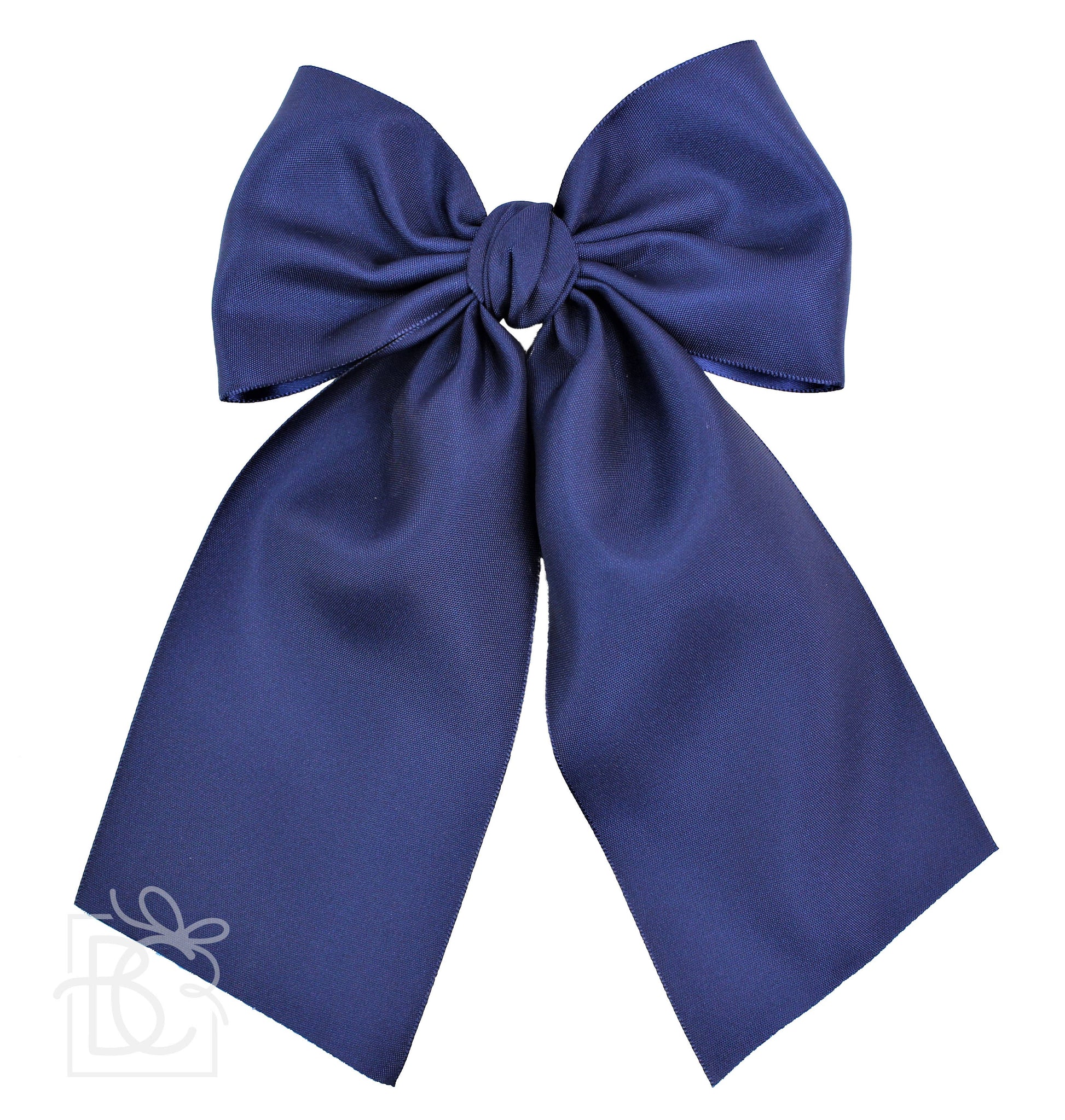 OPAQUE SATIN BOW W/ EURO KNOT & TAILS ON ALLIGATOR CLIPS: Antique White / 4.5" Large - Persnickety Shop