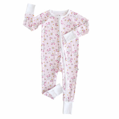 Silly Goose Convertible Zip Romper | Pink: 6-12 months - Persnickety Shop