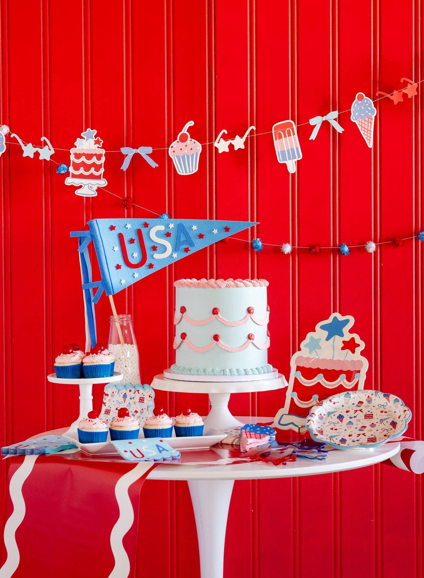 SMT1115 - Summertime Felt Pennant Banner - Persnickety Shop
