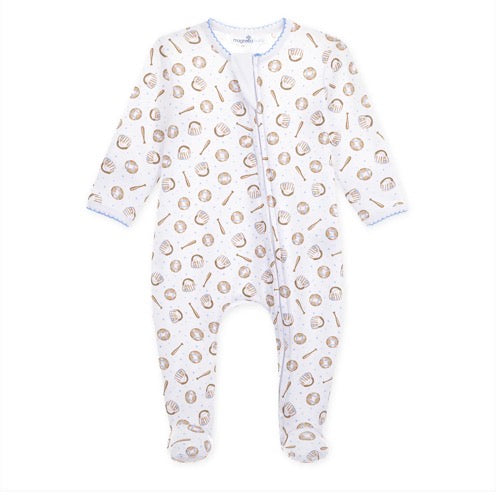 MAGNOLIA BABY Precious Lil' Sluggers Print Zip Footie - Light Blue - Persnickety Shop
