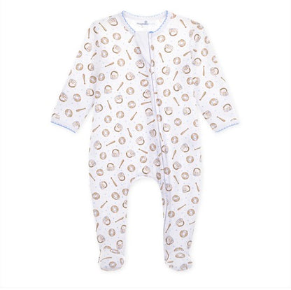 MAGNOLIA BABY Precious Lil' Sluggers Print Zip Footie - Light Blue - Persnickety Shop