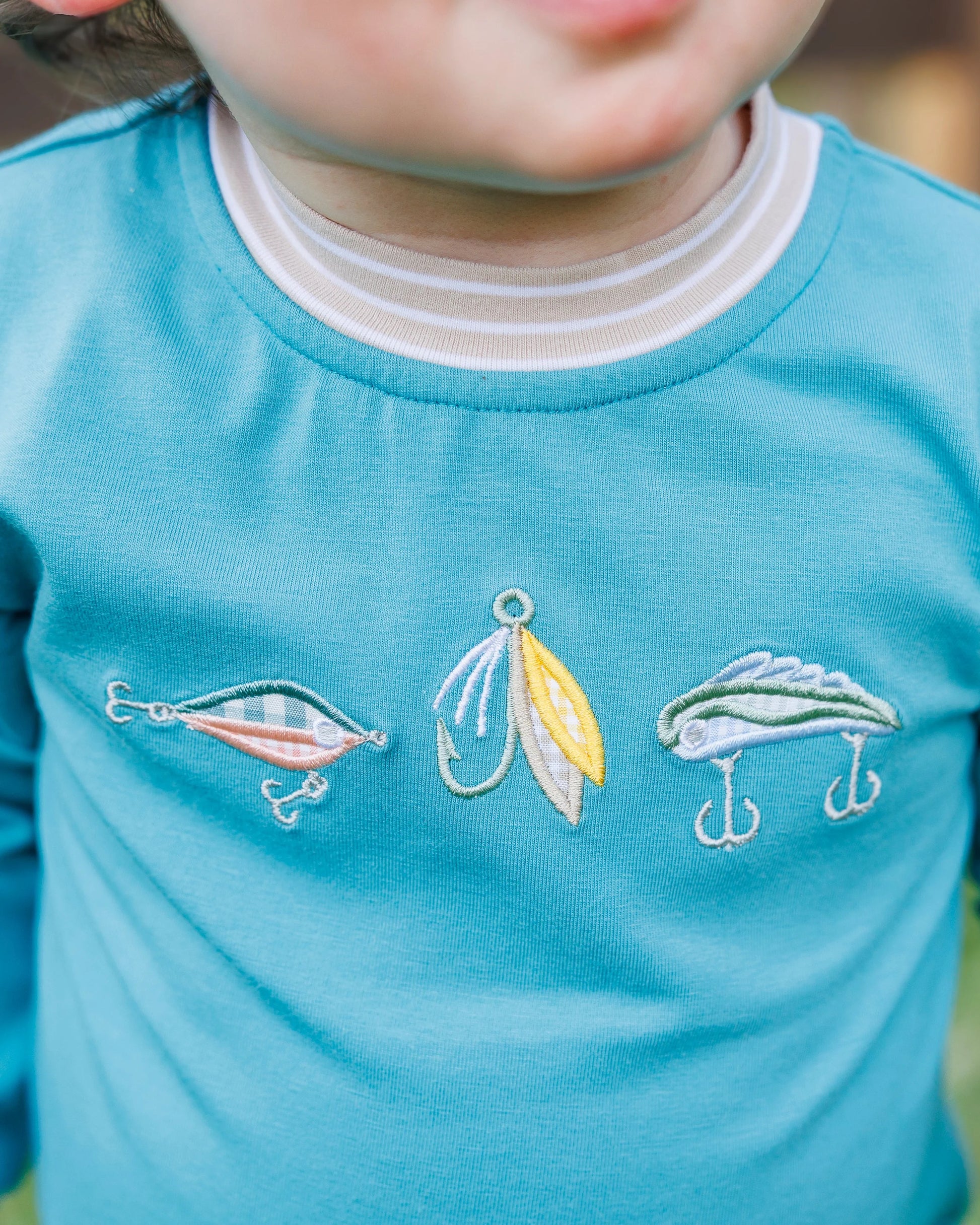 PRE-ORDER | Fall Fishing Romper Jellybean by Smock Candy - Persnickety Shop