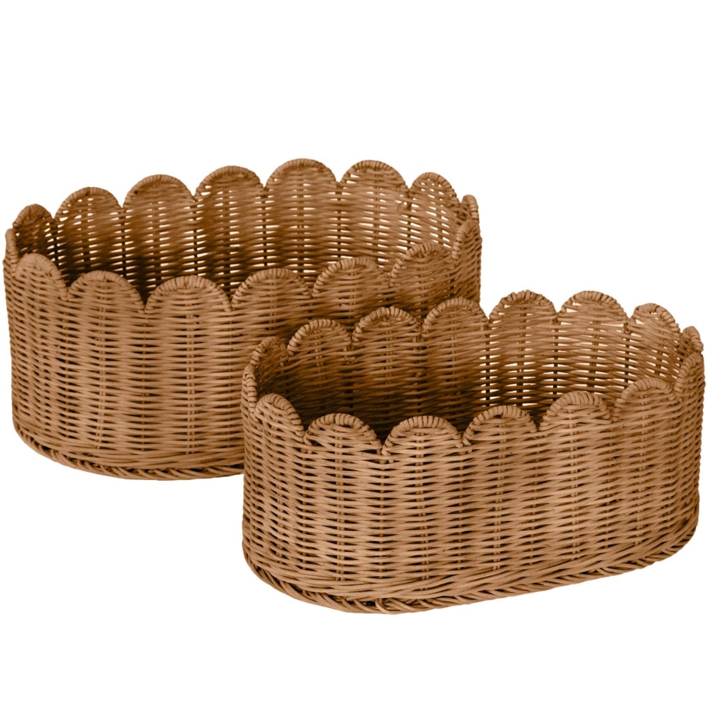 BELLE Scalloped Basket Set Mocca