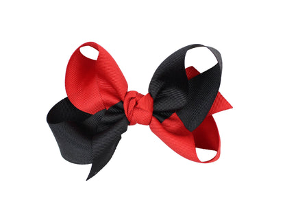 COLLEGIATE CRISSCROSS BOWS: WHITE/ CRANBERRY / 6.5" JUMBO