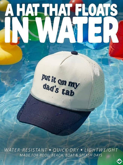 Kid's Golf Hat - Put it on my Dad's Tab - Navy/Beige: Small