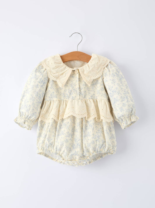 Baby Girl Romper – Vintage Floral Lace Outfit: 6M / Romper - Persnickety Shop