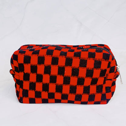 Check Yourself Cosmetic Bag: Red Pink