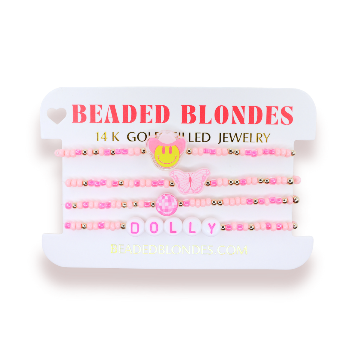 Disco Ball Bracelet on Pink Sprinkle: Standard 6.75 Inch