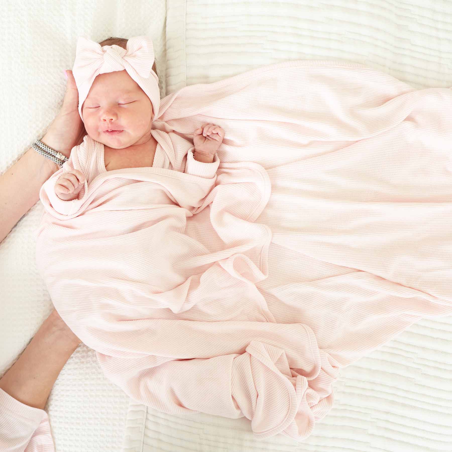 All Bamboo Waffle Swaddle Blankets: Eucalyptus - Persnickety Shop