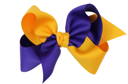 COLLEGIATE CRISSCROSS BOWS: WHITE/ CRANBERRY / 6.5" JUMBO