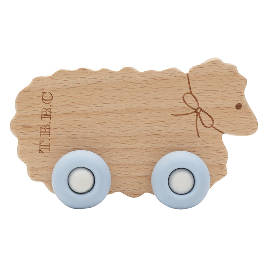 The Beaufort Bonnet Company Sheep w/ Blue Wheels Teether - Persnickety Shop