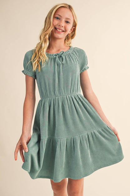 TWEEN KIDS GIRLS PUFF SLV TIERED DRESS (7-12): 8 - Persnickety Shop