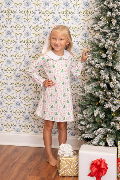 Presley Kait Preppy Christmas Long Sleeve Dress: 5 - Persnickety Shop