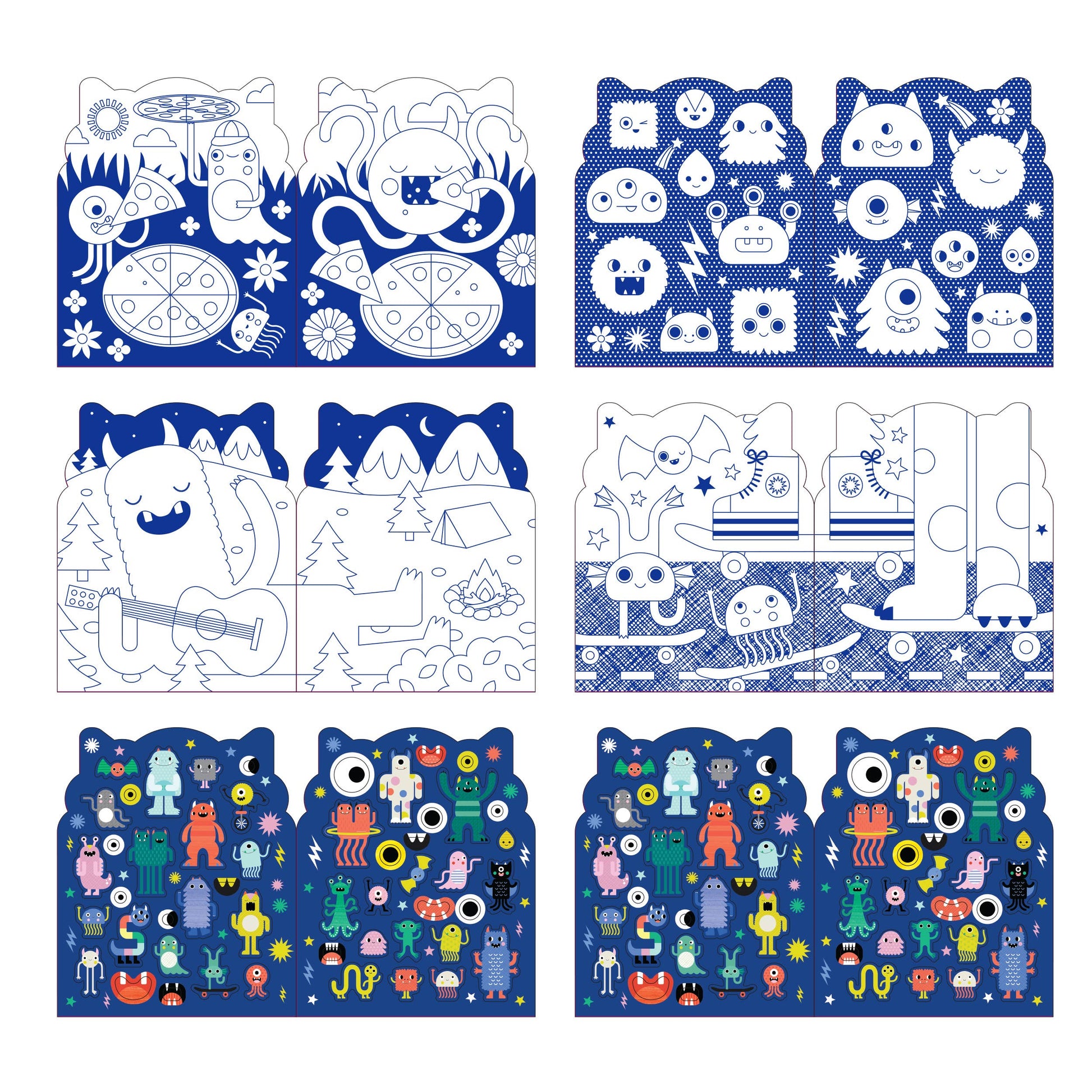 Coloring Book with Stickers: Monsters - Persnickety Shop