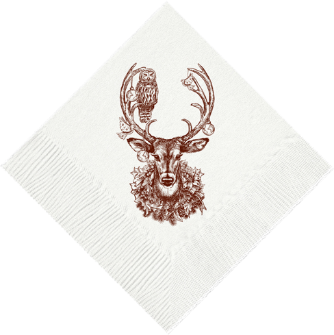 Christmas Deer Beverage Napkins - Persnickety Shop