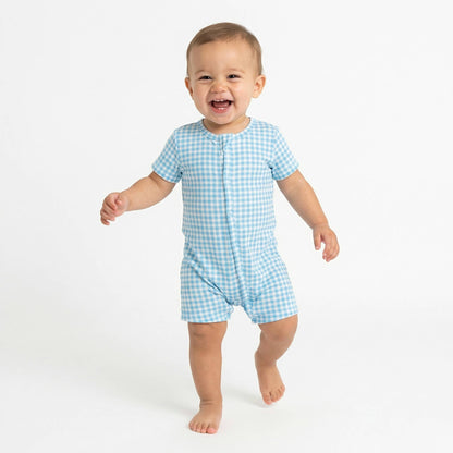 Harbor Gingham Short Sleeve & Shorts Bamboo Sleeper