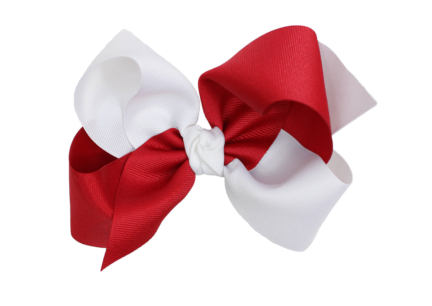 COLLEGIATE CRISSCROSS BOWS: WHITE/ CRANBERRY / 6.5" JUMBO