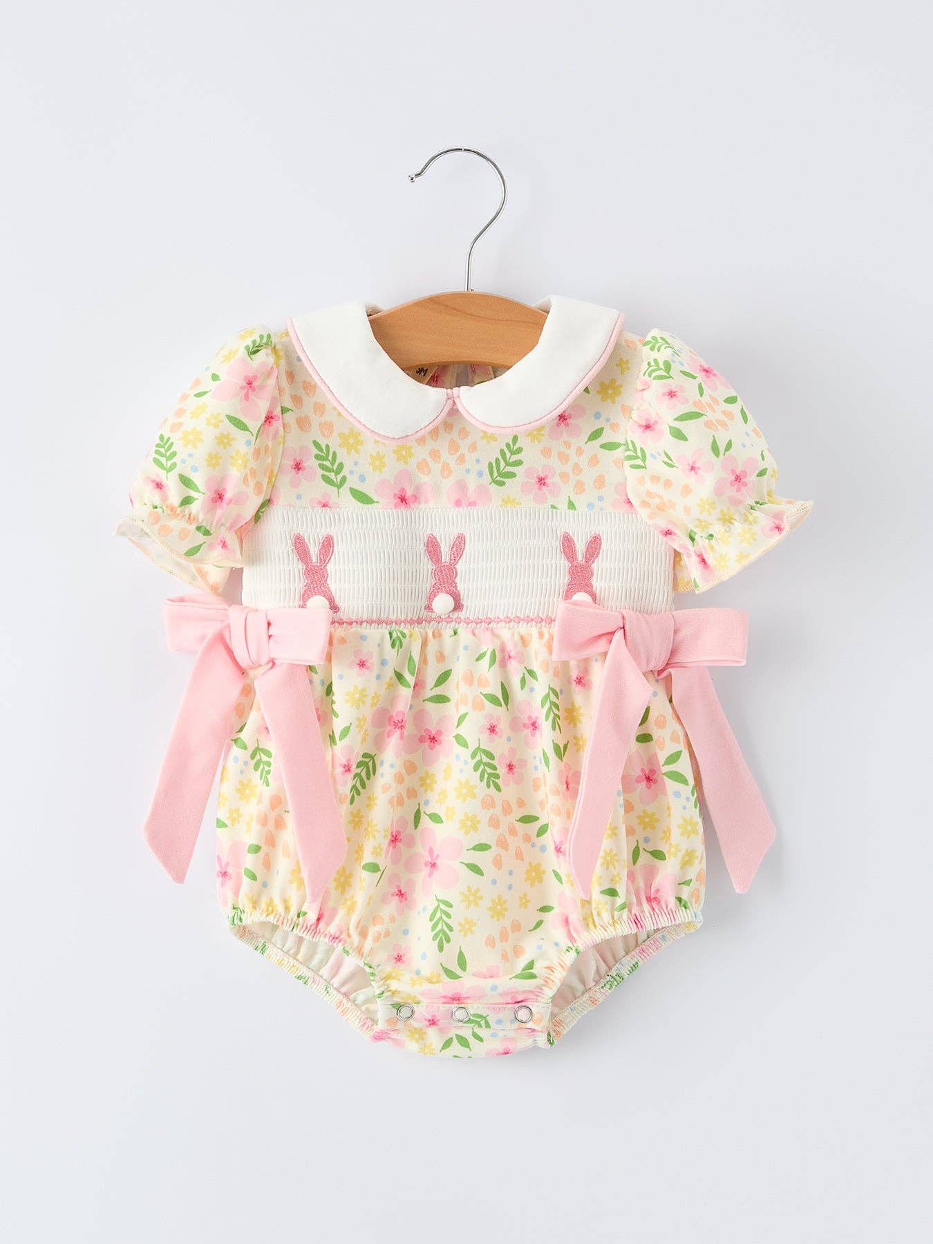 Easter Bunny Embroidery Smocking Cute Baby Girl Romper: 18M - Persnickety Shop