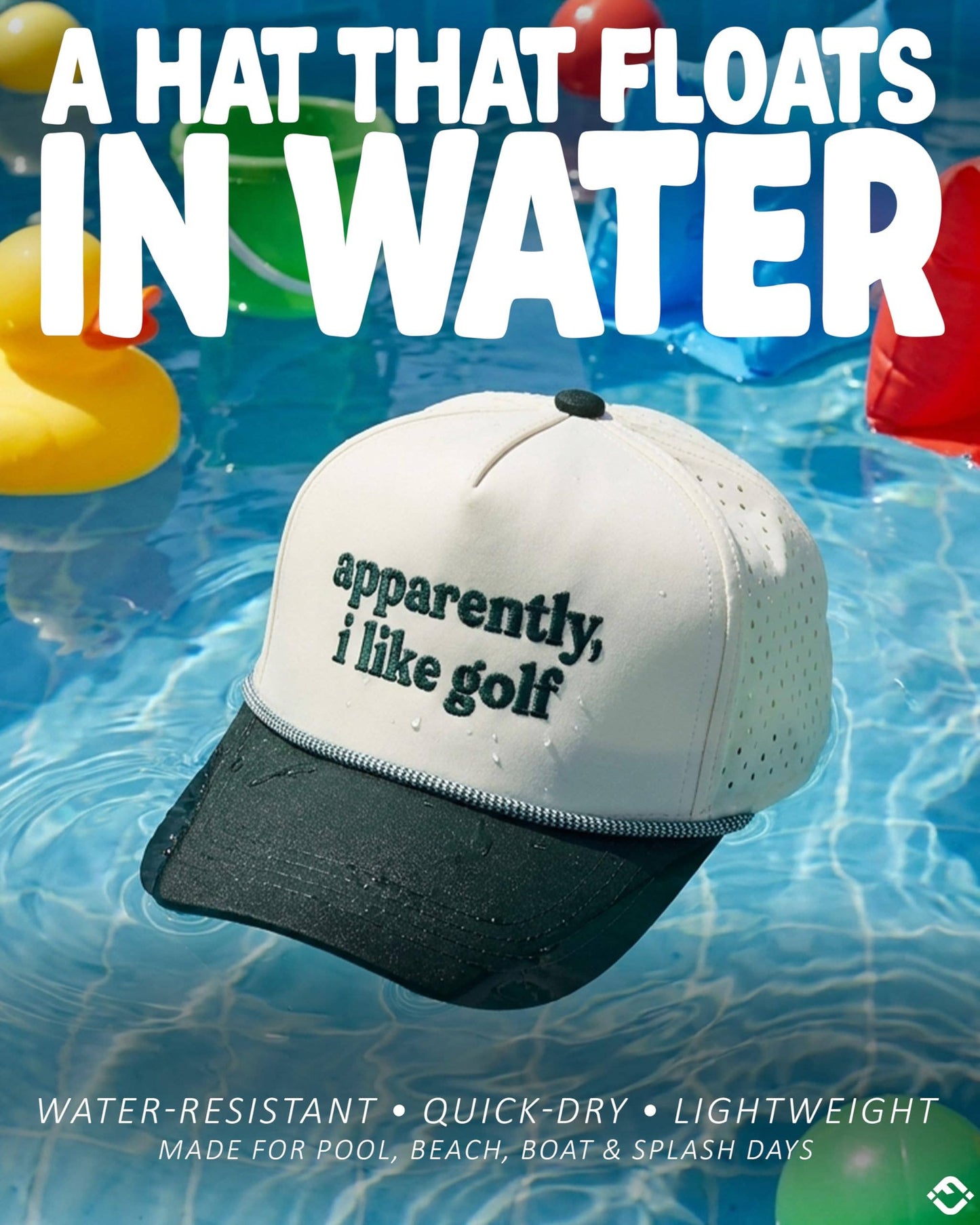 Kid's Golf Hat - Apparently, I Like Golf - Green/Beige: Small