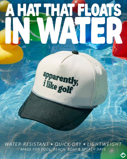 Kid's Golf Hat - Apparently, I Like Golf - Green/Beige: Small
