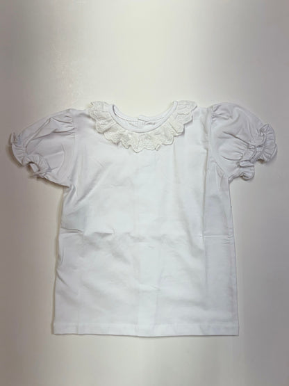White Blouse Knit Collar - Persnickety Shop