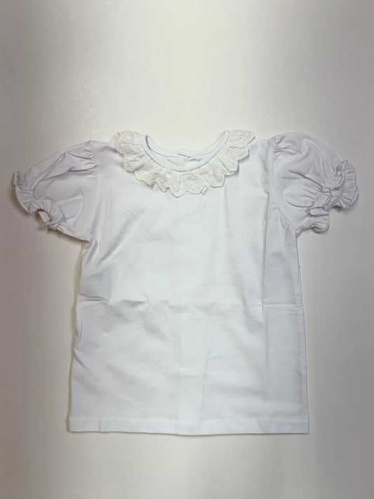 White Blouse Knit Collar - Persnickety Shop