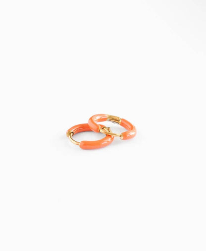 Enamel Hoop Earrings - Hypoallergenic, Flat Back, Girl Gift: Turquoise