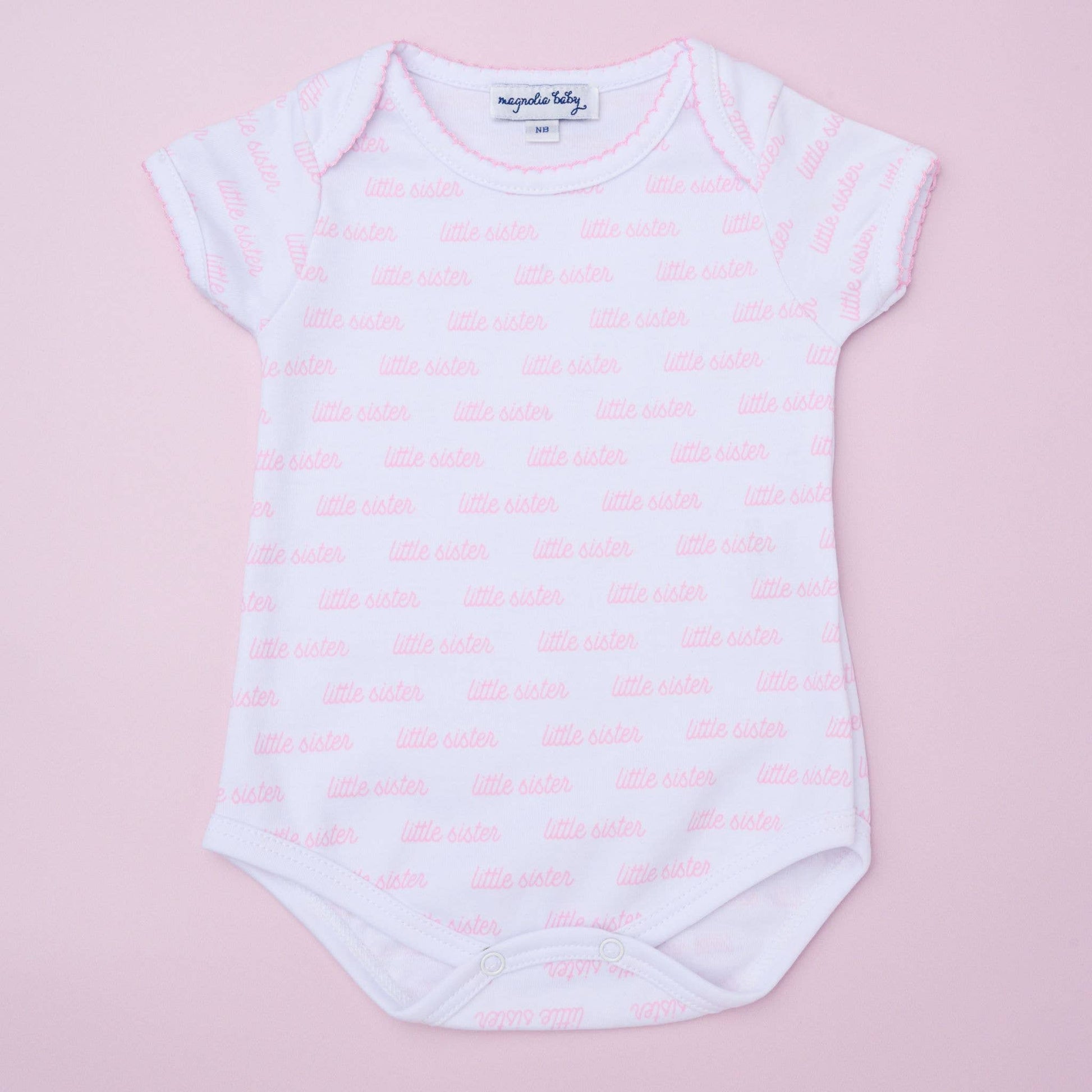 Little Sister Print Short Sleeve Bodysuit: 3 Months - Persnickety Shop