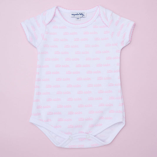 Little Sister Print Short Sleeve Bodysuit: Newborn - Persnickety Shop