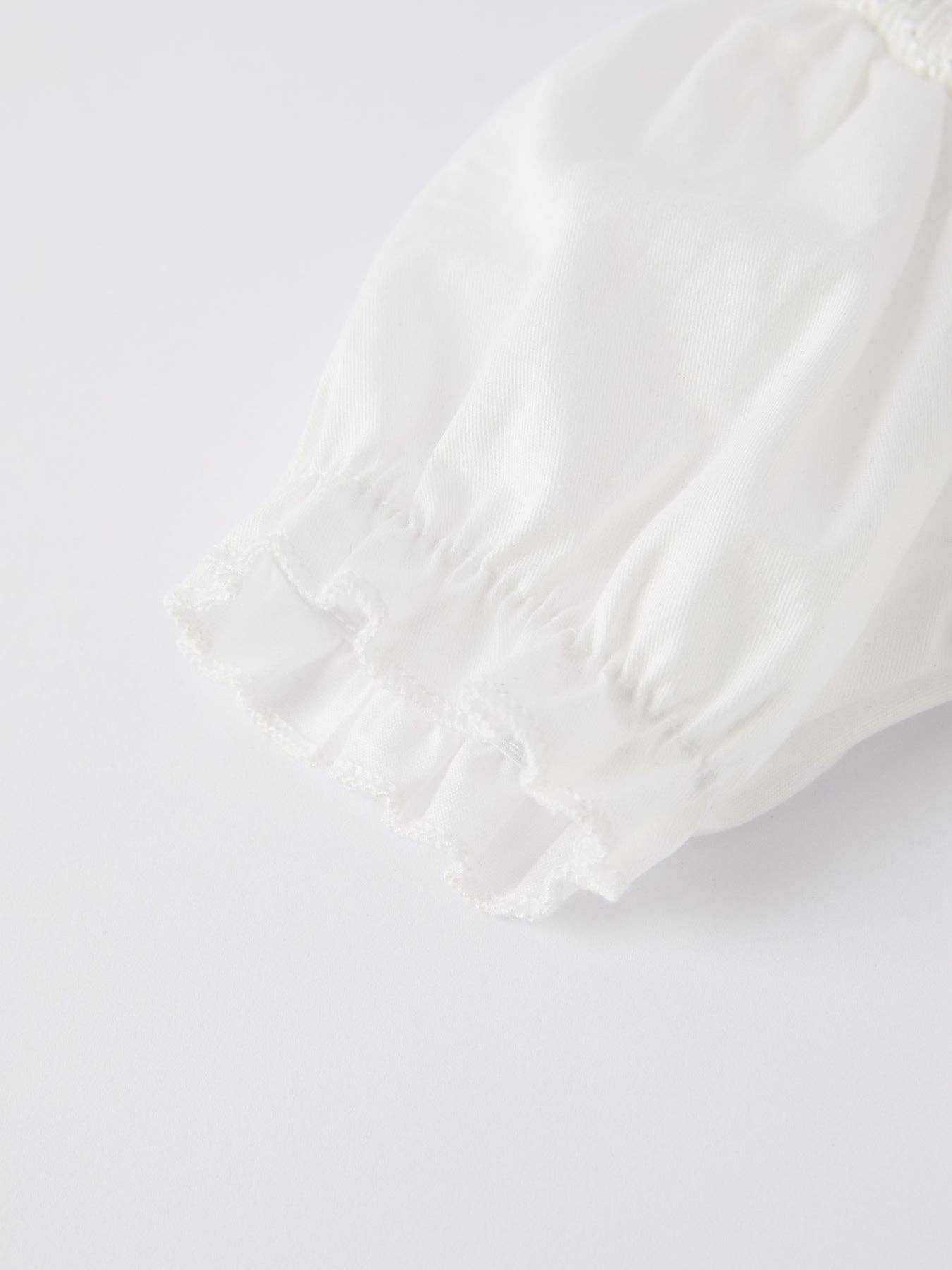 White  Smocked Church Christ Bishop Christening Girls Romper: 12M - Persnickety Shop