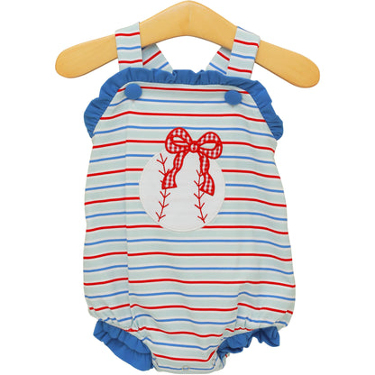 Trotter Street Kids Play Ball Ruffle Sunsuit - Persnickety Shop