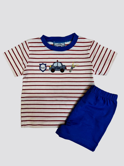 Police Appliqué Short Set - Persnickety Shop