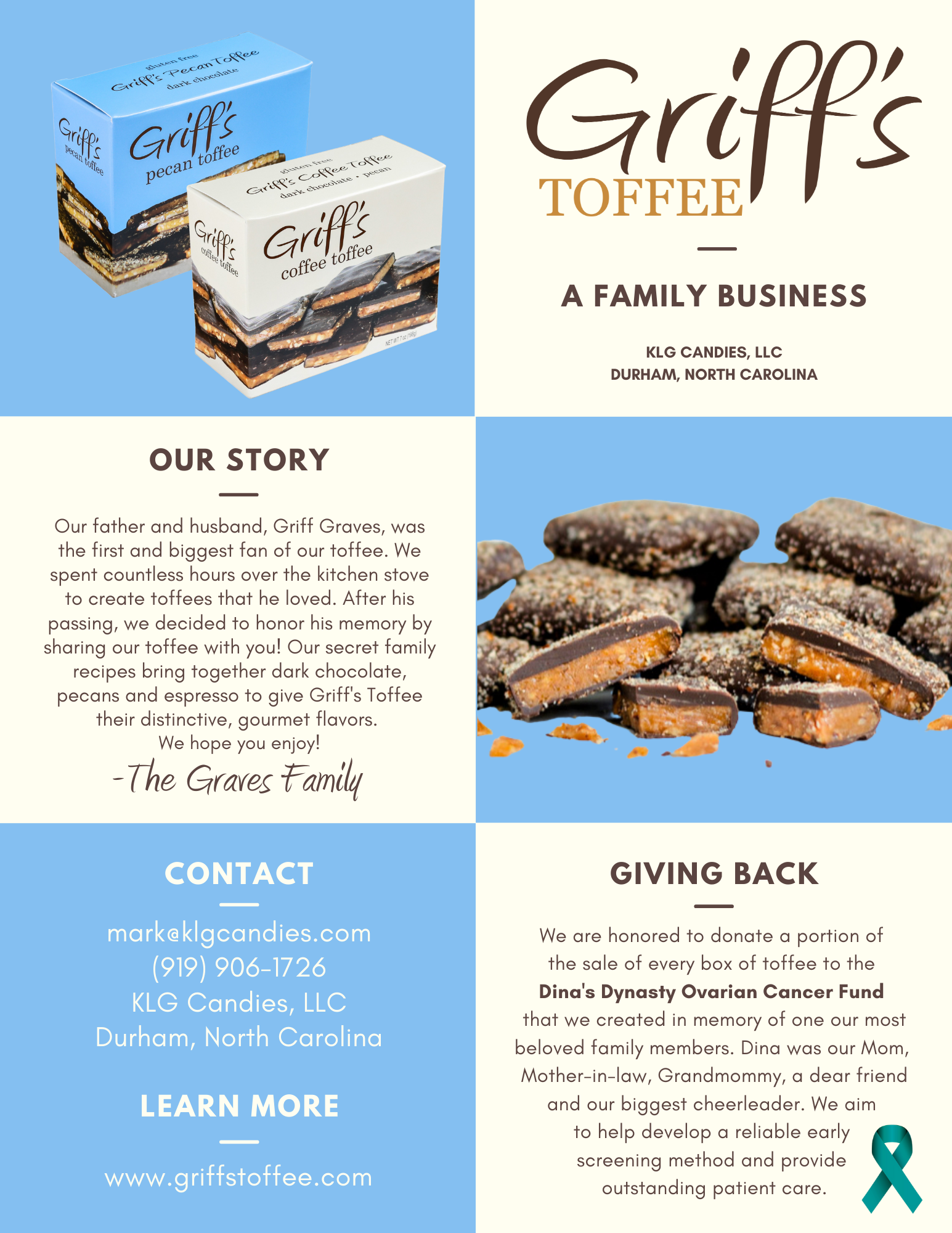 Griff's Pecan Toffee - 7oz Dark Chocolate Toffee - Persnickety Shop