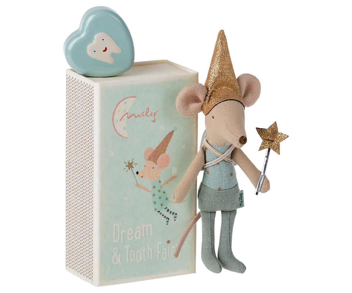 Maileg Tooth Fairy Mouse In Matchbox - Blue - Persnickety Shop