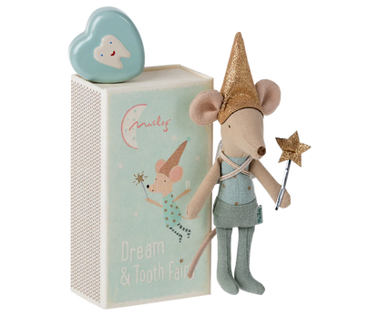 Maileg Tooth Fairy Mouse In Matchbox - Blue - Persnickety Shop