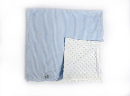 Light Blue Seersucker Minky Dot Blanket: Light Blue / 30"x40" - Persnickety Shop