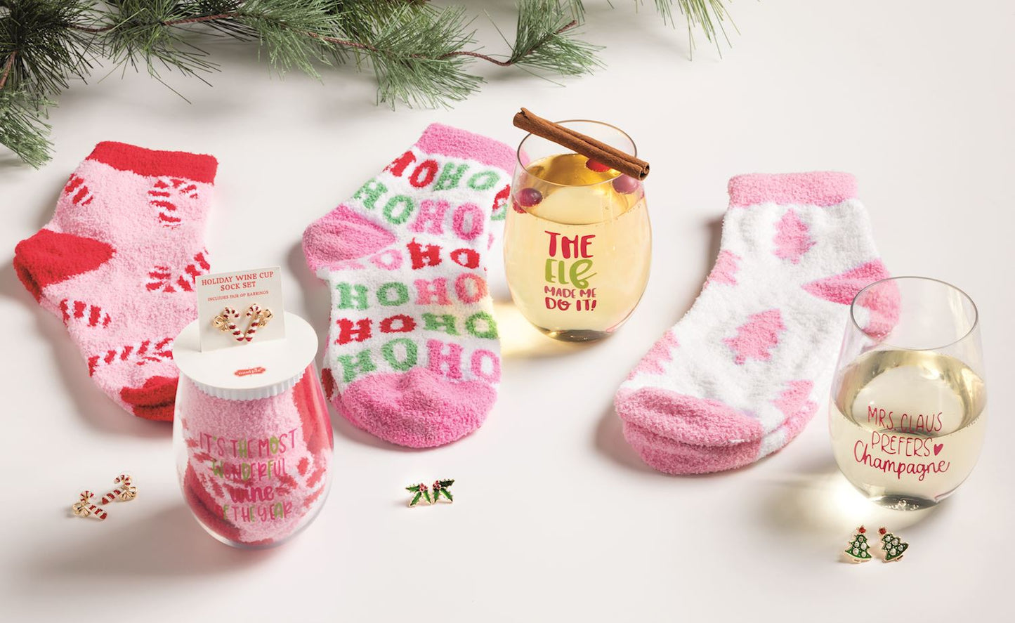 Wine, Earring & Sock Set - Persnickety Shop