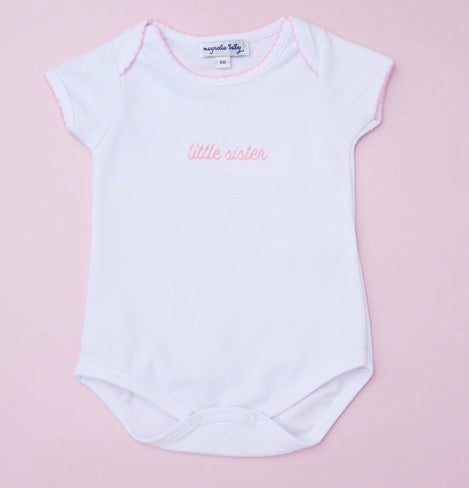 Little Sister Embroidered Short Sleeve Bodysuit - Persnickety Shop