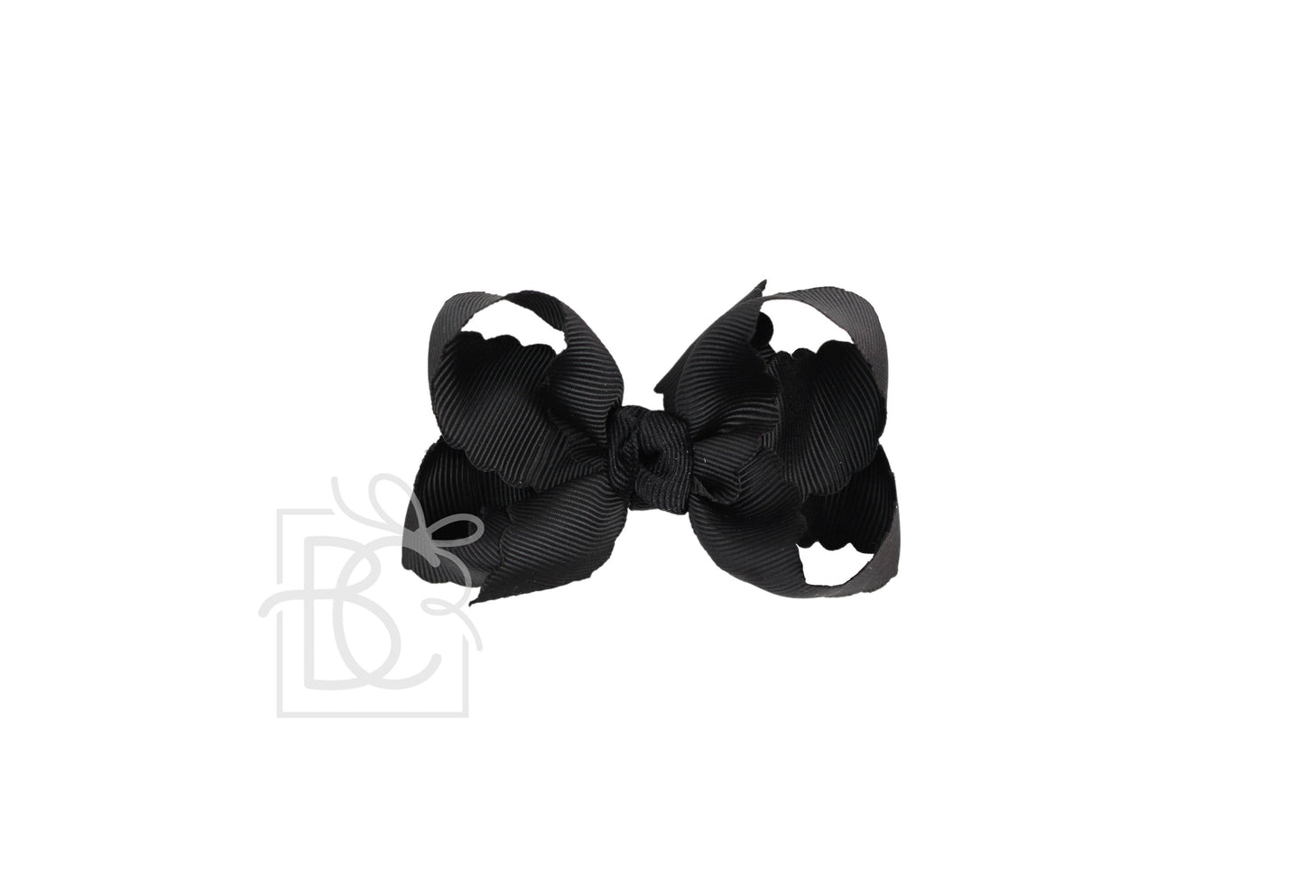 SCALLOPED EDGE BOW: Powder Mint / 4.5" Large - 1.5" Ribbon on Alligator Clip